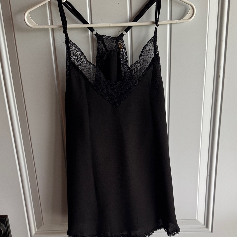 Black Lace Trim Cami Top